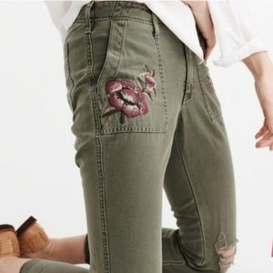 Abercrombie Slim Boyfriend EmbroideredPant